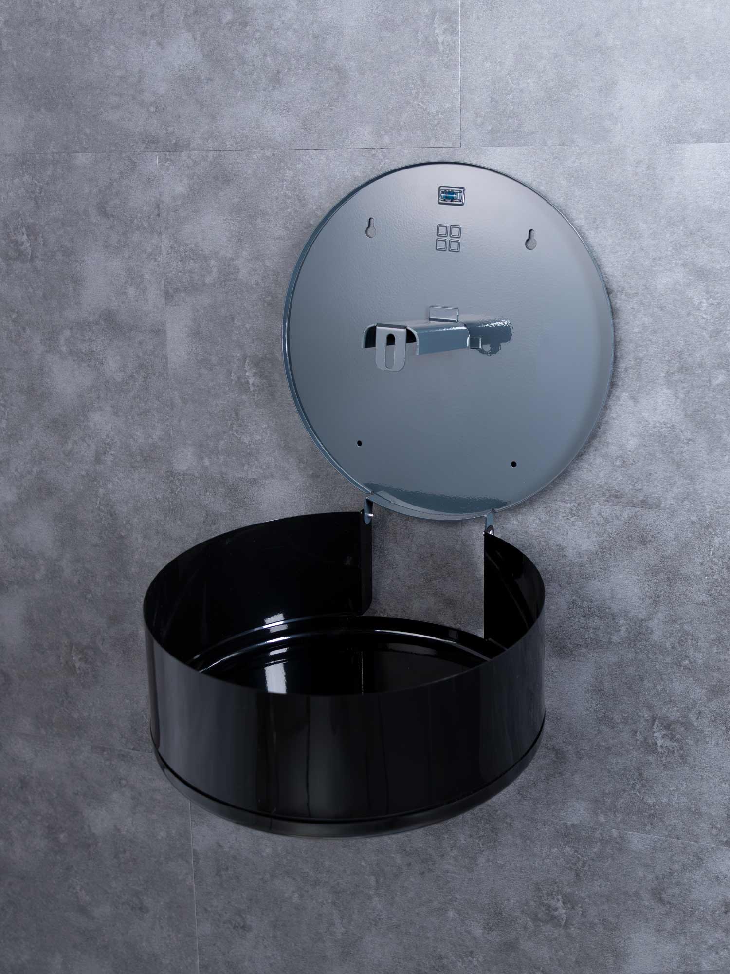 12 inch black metal toilet roll dispenser