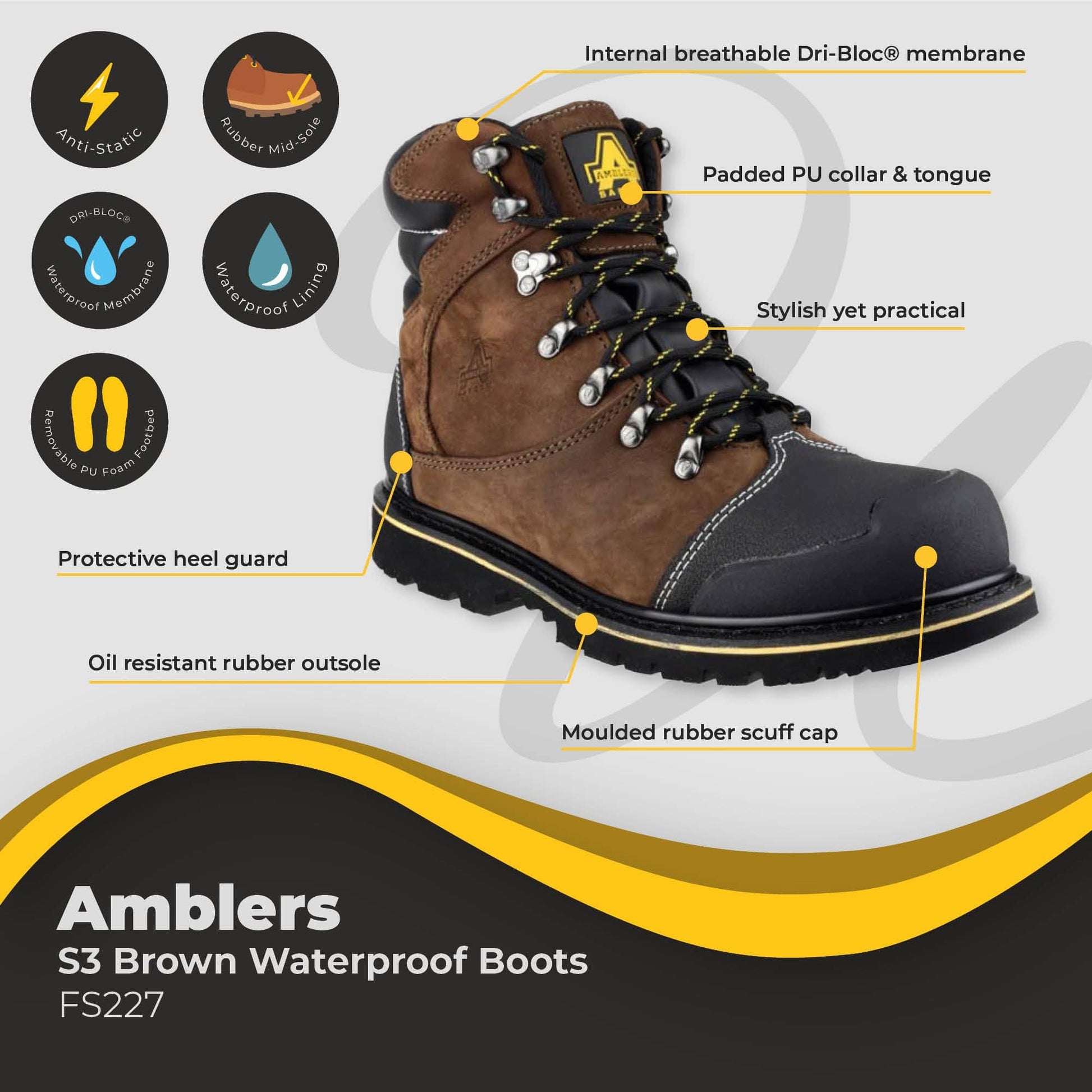 amblers brown waterproof boots s3 fs227 dd418 06
