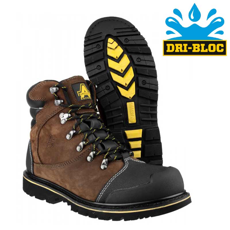amblers brown waterproof boot s3 fs227 scuff cap