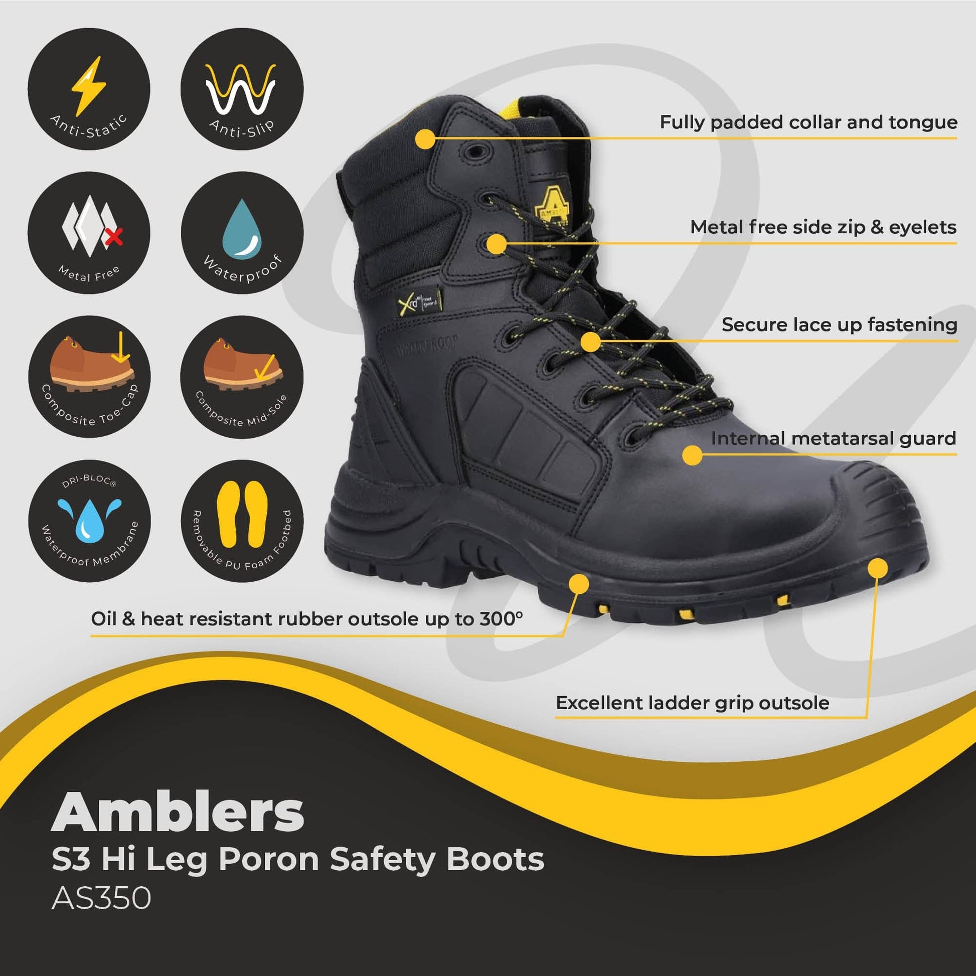 amblers hi leg poron safety boot s3 as350 dd354 06