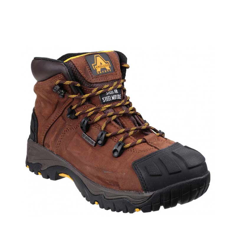 amblers waterproof brown boot s3 hro fs39 moulded rubber toe
