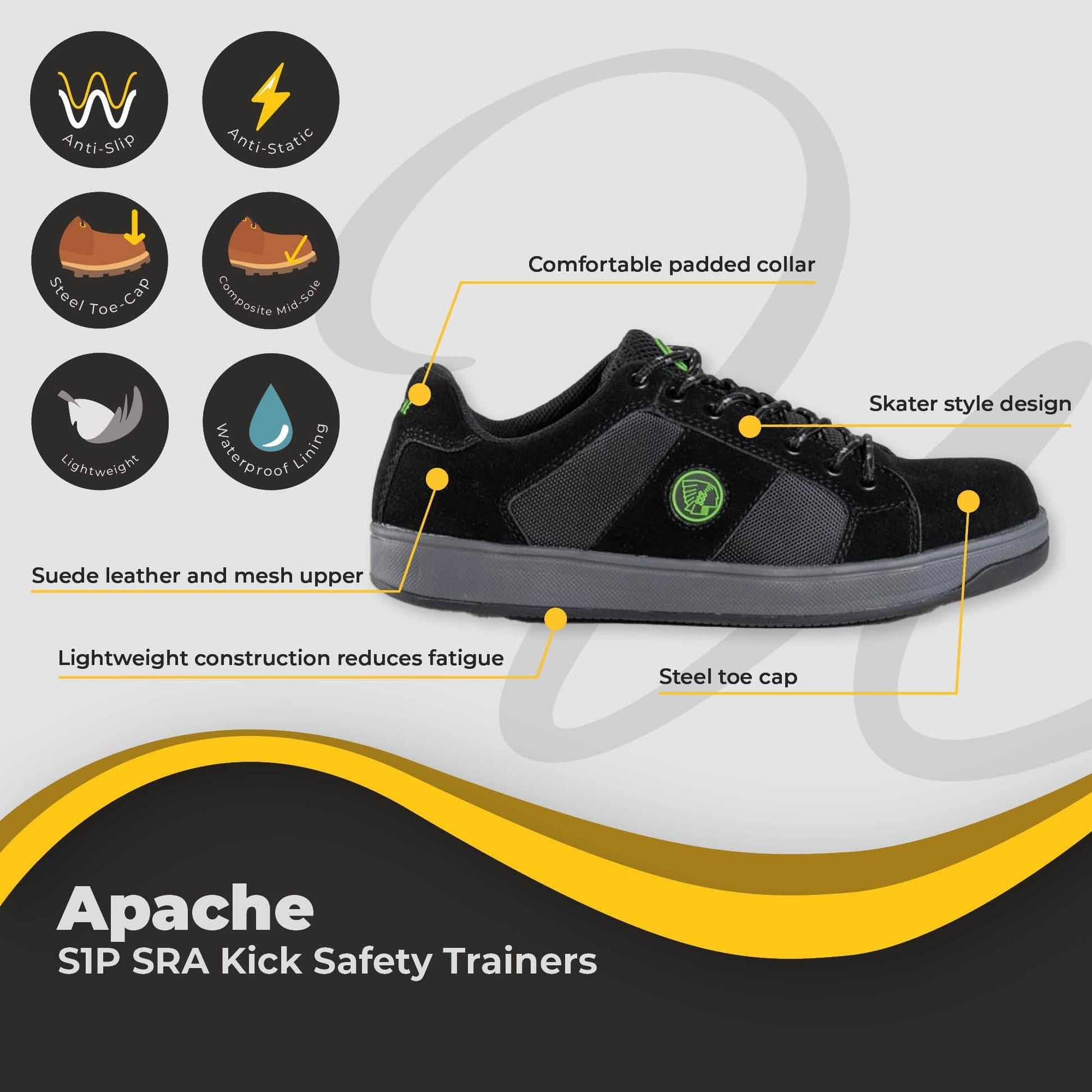 apache kick safety trainers s1p sra boot