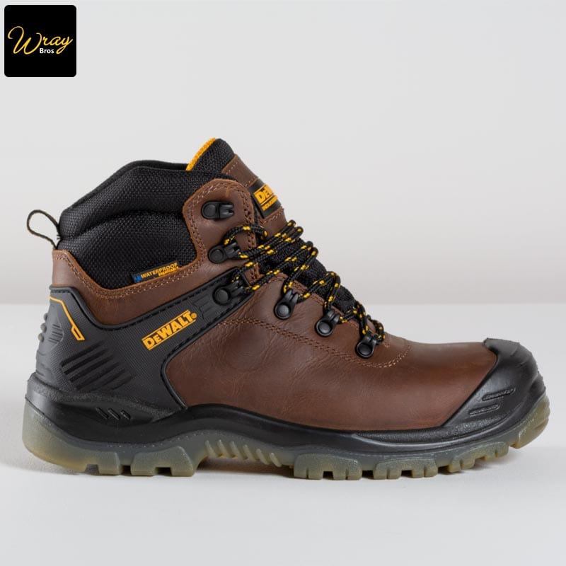dewalt newark s3 safety boot leather upper brown
