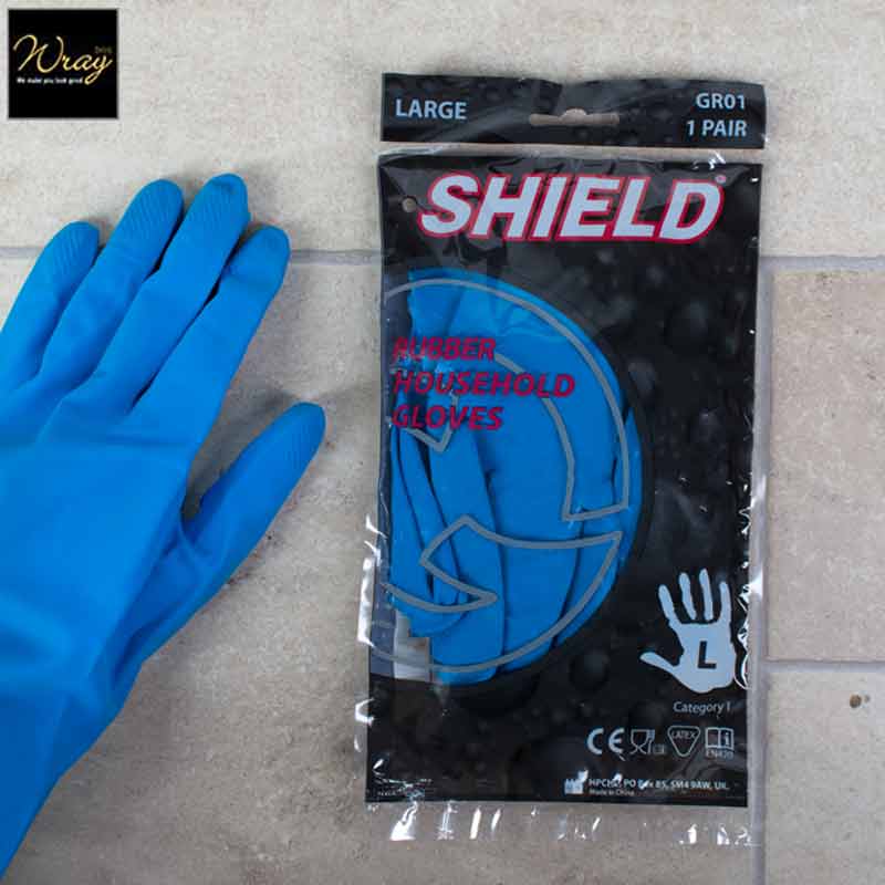 household rubber gloves blue