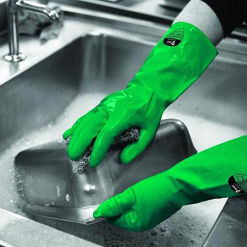 household rubber gloves green