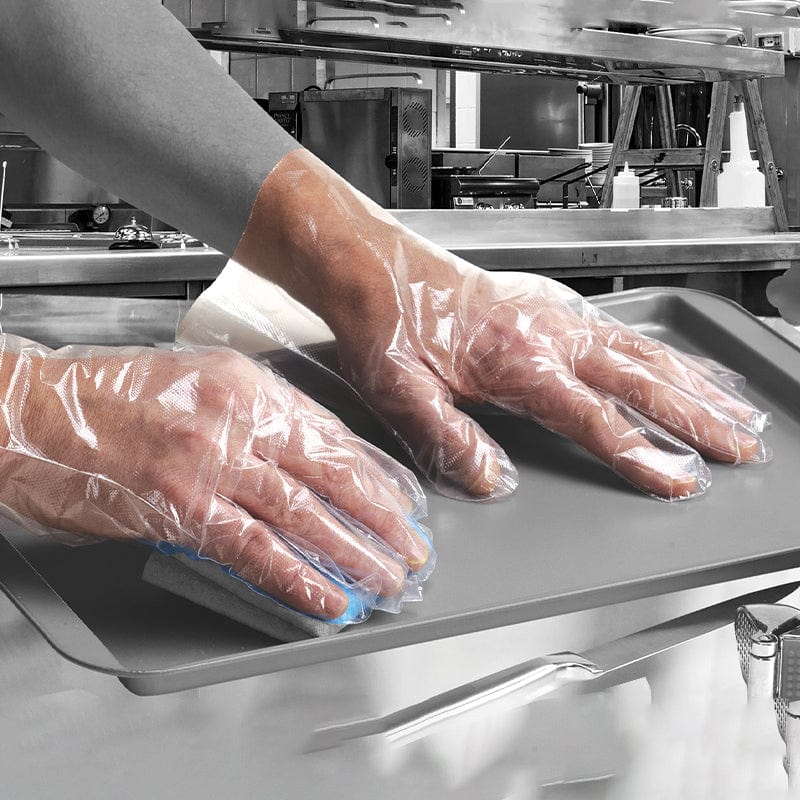 polythene clear disposable glove model