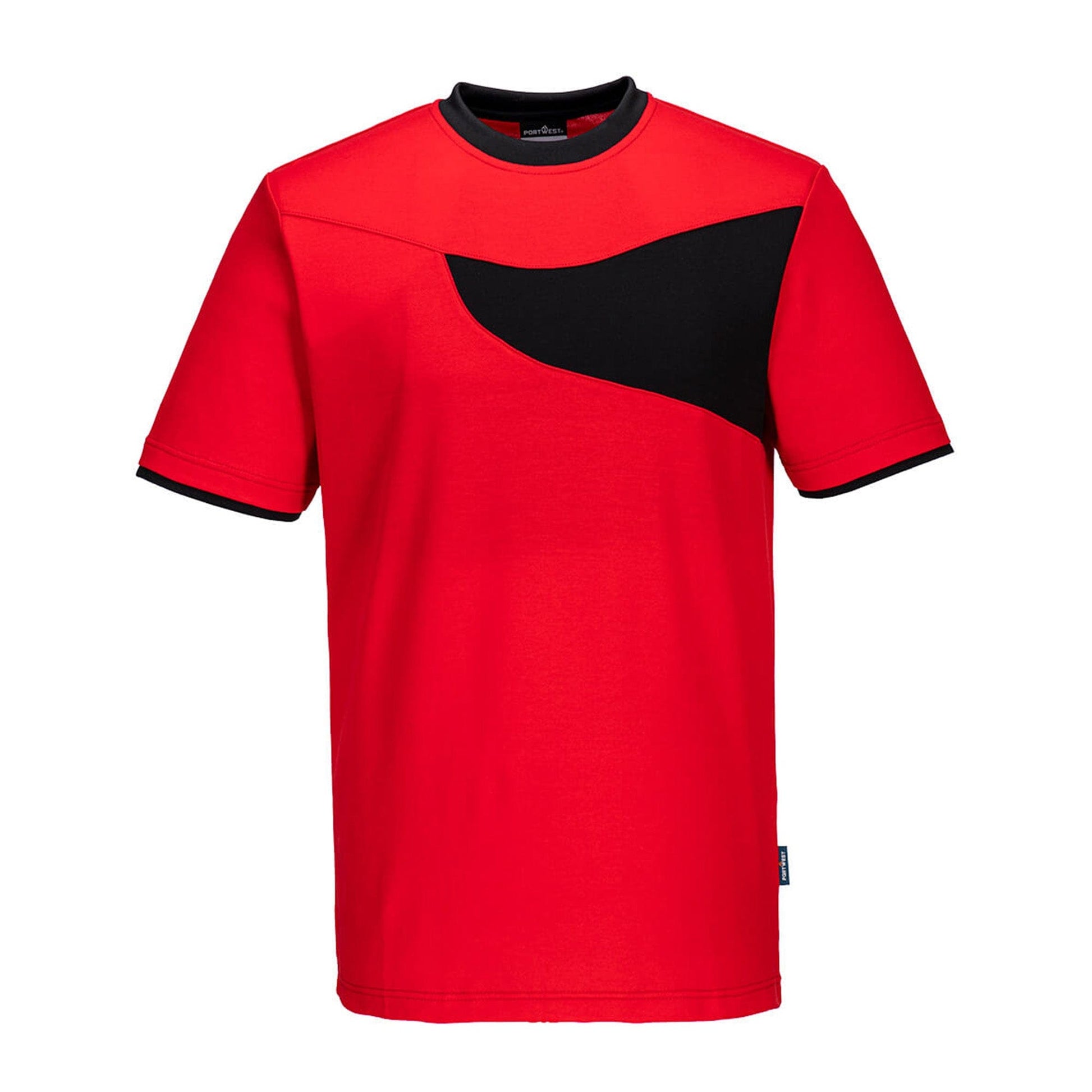 Portwest PW2 Cotton Comfort T-Shirt PW211 Red/Black