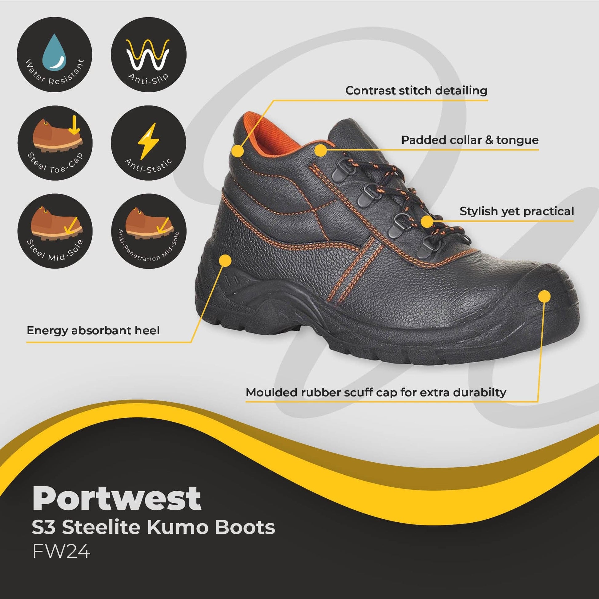 portwest steelite kumo s3 boots fw24 dd121 03