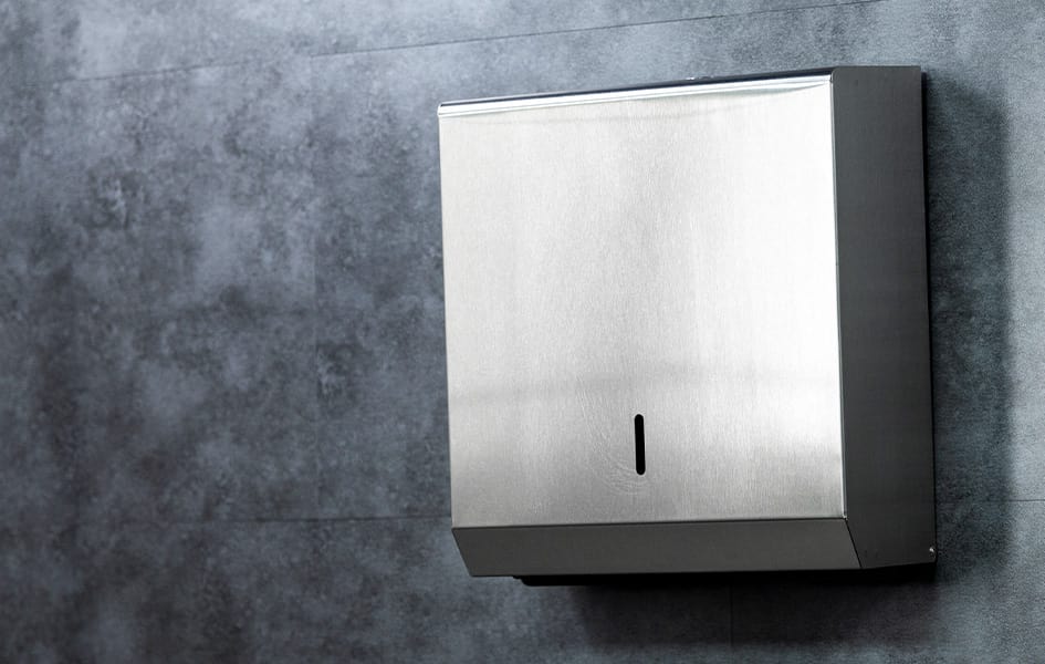 synergise stainless steel washroom dispenser