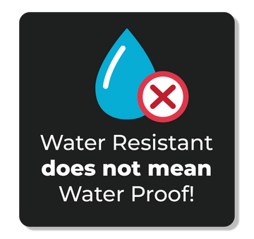 water resistant does not mean waterproof