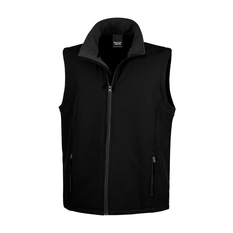 black 2 layer printable softshell jacket