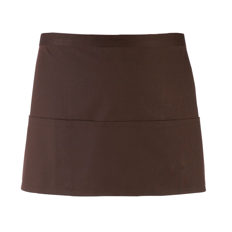 brown short style bar apron
