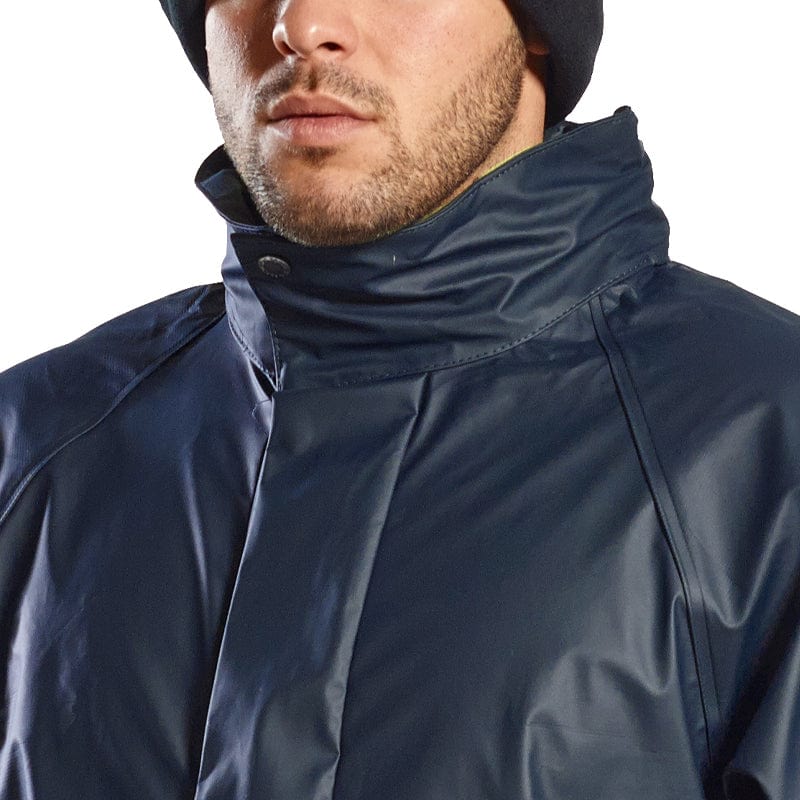 double storm flap concealed stud zip fastening jacket