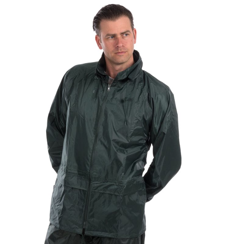 green portwest classic rain jacket