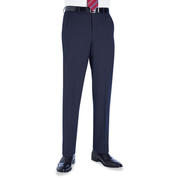 Brook Taverner Aldwych Flat Front Trouser - Navy