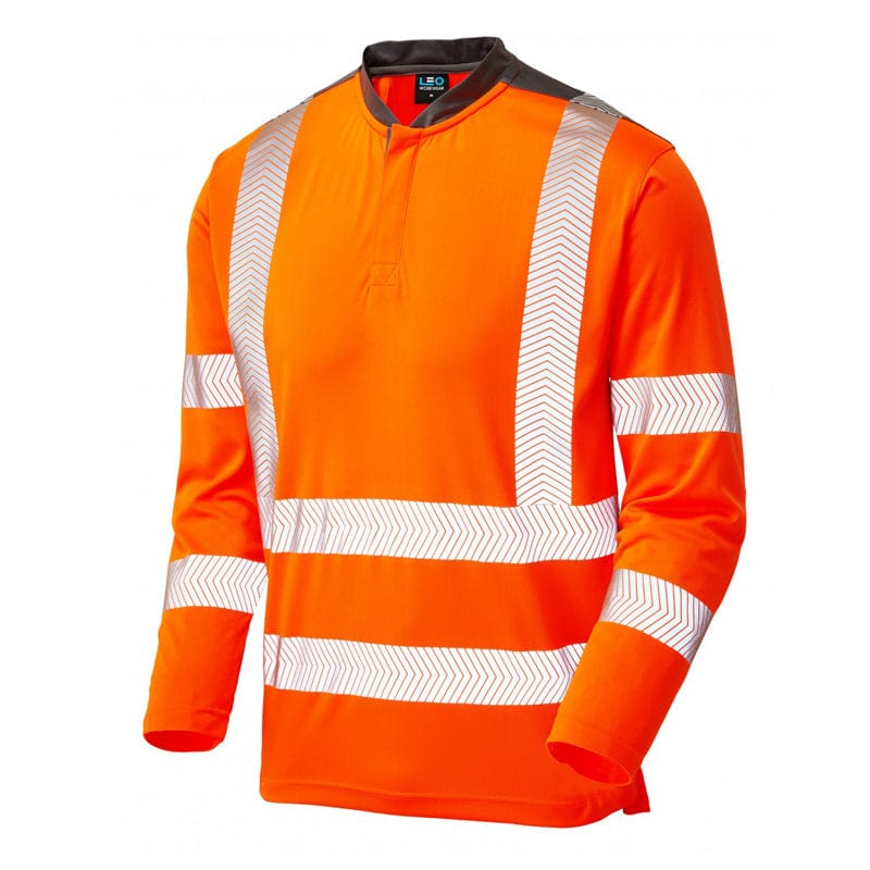 orange leo workwear coolmax polo