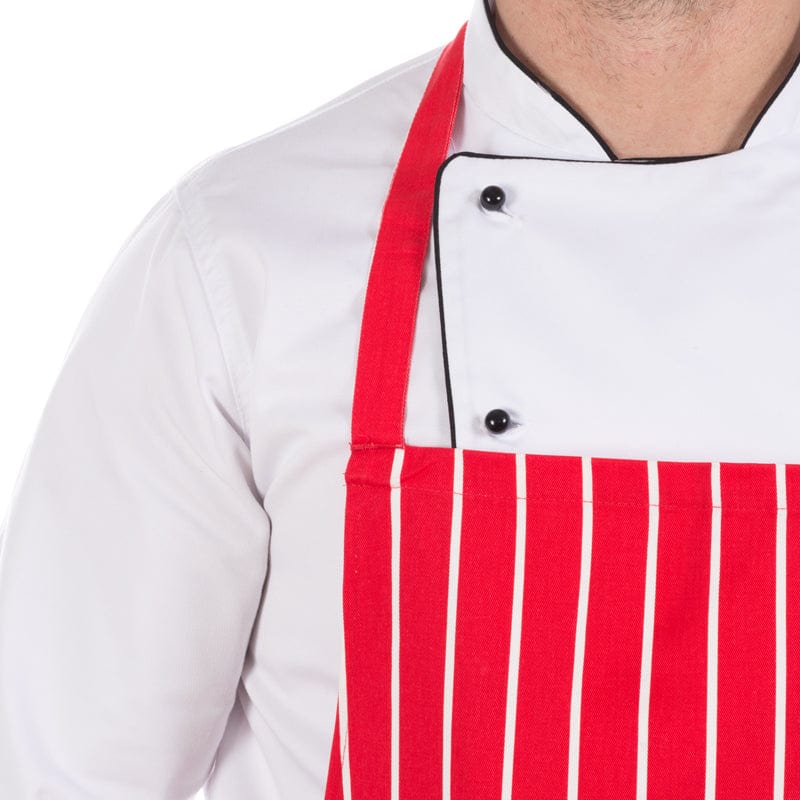 red stripe butchers apron