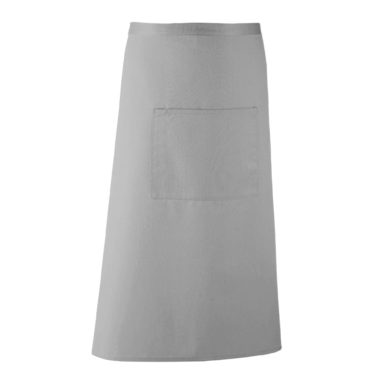 silver long bar apron