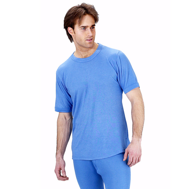 thermal short sleeve top blue