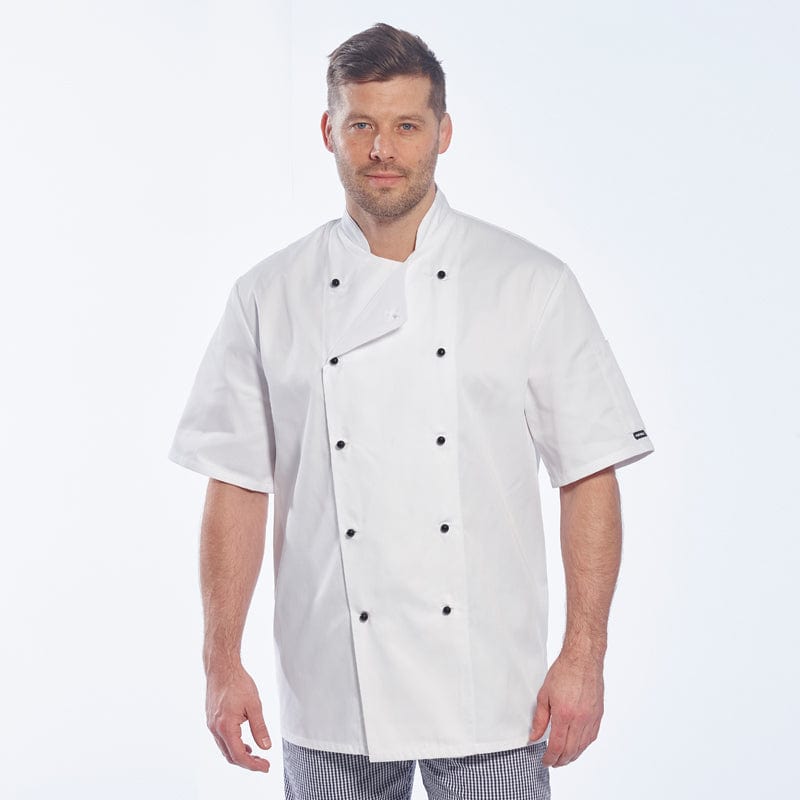 unisex short sleeve chefs jacket
