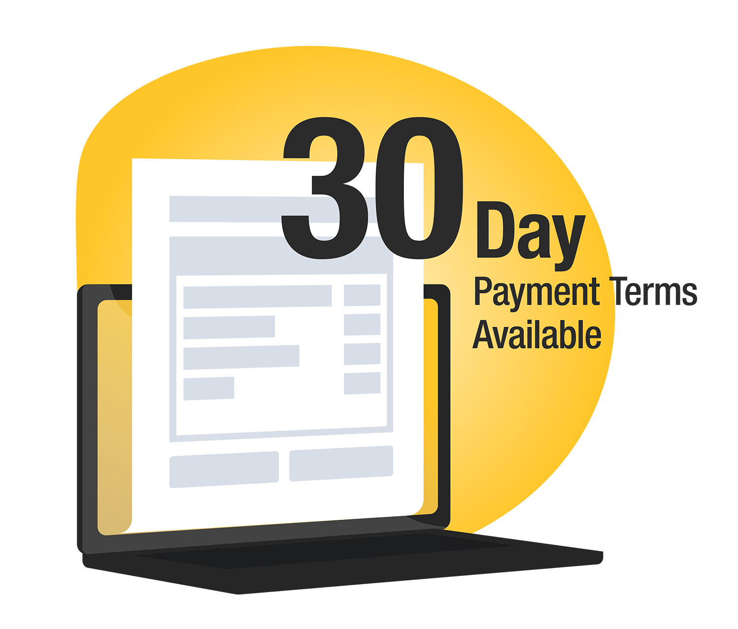 30 day payment terms available