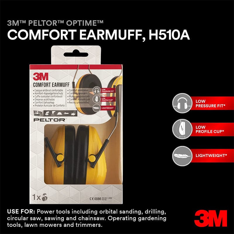 3m optime 1 headband ear muff h510a lightweight