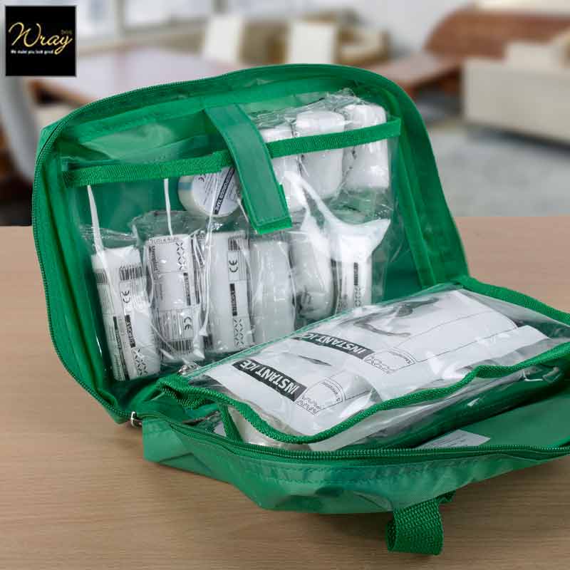 70 piece first aid kit bag open