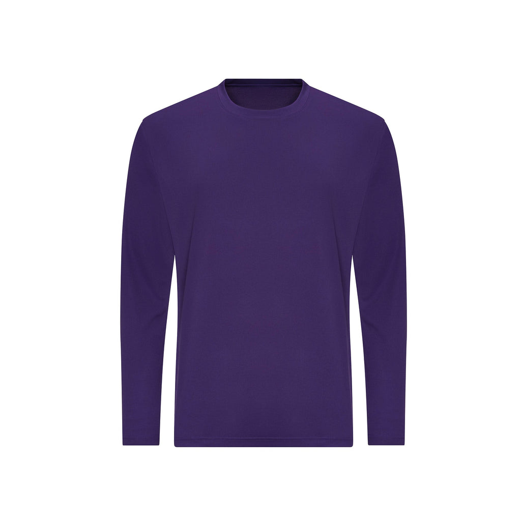 Purple long-sleeve shirt on a white background