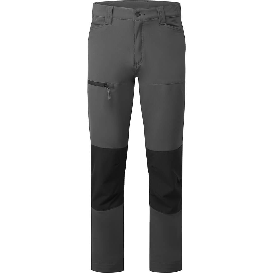 Grey and black pants on a white background
