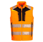 The DX4 Hi-Vis Hybrid Baffle Bodywarmer in orange and black combines high visibility with a modern design. It features a baffle quilted design for insulation and a durable, water-resistant outer layer. The bodywarmer is designed to keep the wearer warm and visible in challenging conditions, while offering comfort and flexibility. With its contrasting colors, it enhances safety and ensures practicality for work environments.