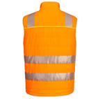 The DX4 Hi-Vis Hybrid Baffle Bodywarmer in orange and black combines high visibility with a modern design. It features a baffle quilted design for insulation and a durable, water-resistant outer layer. The bodywarmer is designed to keep the wearer warm and visible in challenging conditions, while offering comfort and flexibility. With its contrasting colors.