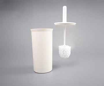 enclosed toilet brush set against a grey background