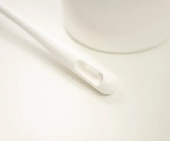 Close up shot of the end of a toilet brush