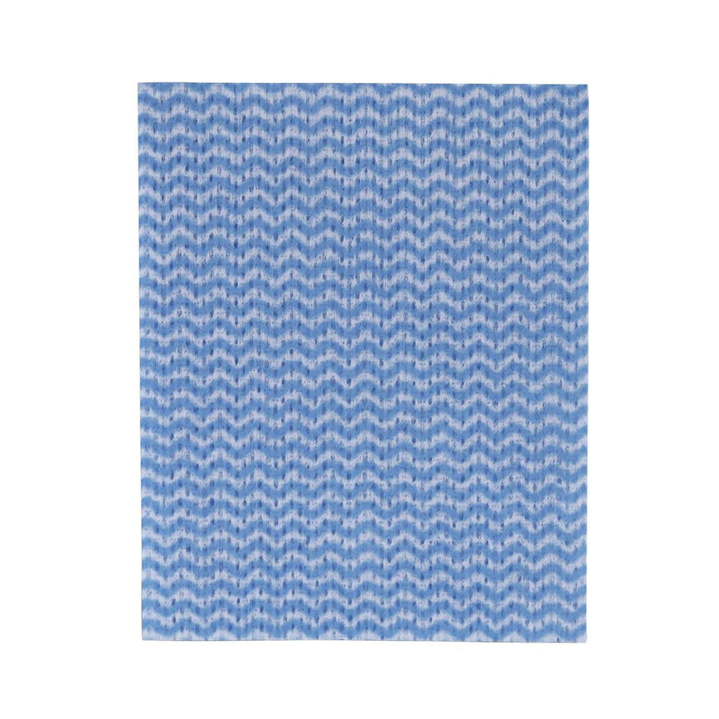 Cleaning cloth featuring a chevron pattern in Blue with white fade effect creating gentle wavy stripes