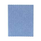 Cleaning cloth featuring a chevron pattern in Blue with white fade effect creating gentle wavy stripes