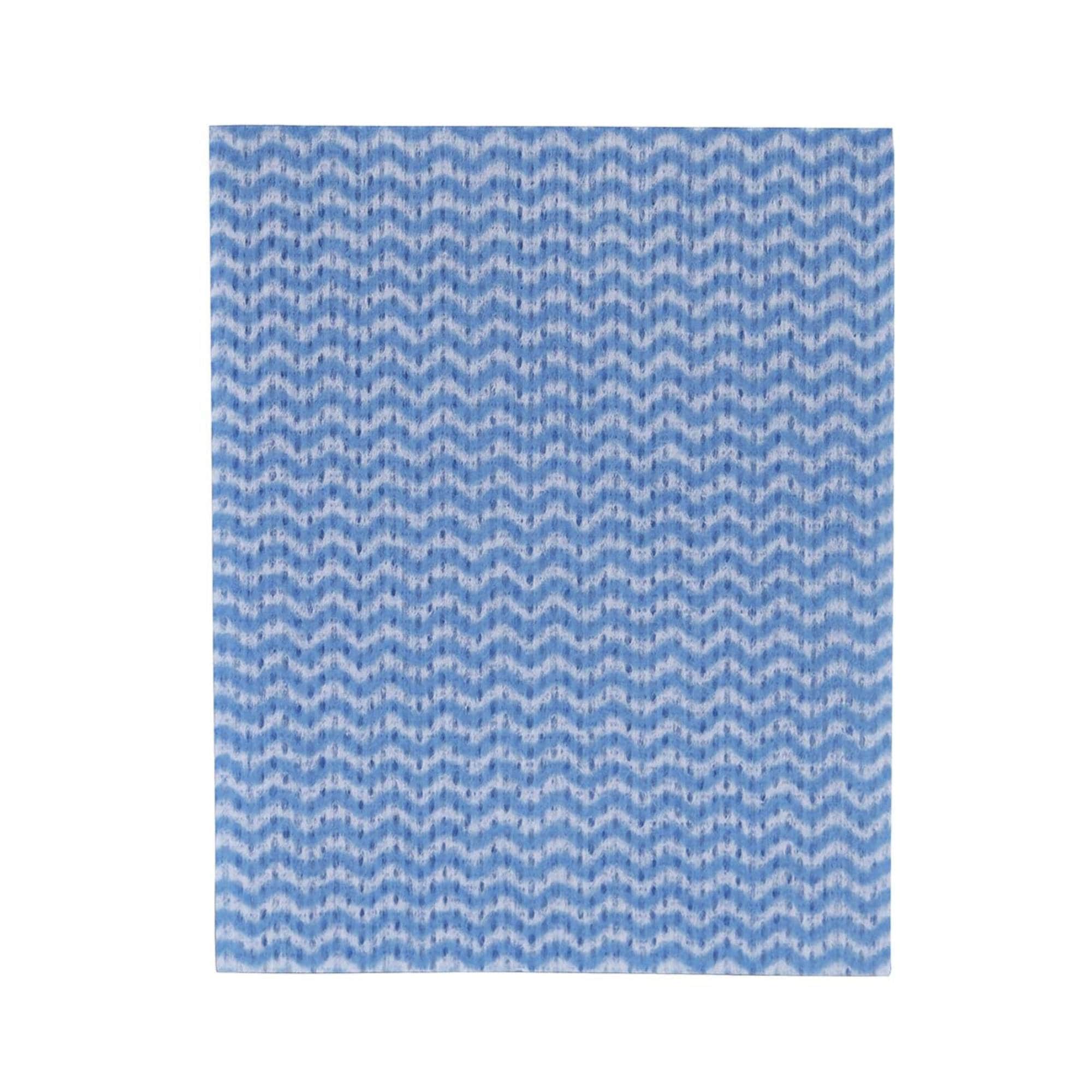 Cleaning cloth featuring a chevron pattern in Blue with white fade effect creating gentle wavy stripes
