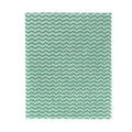 Cleaning cloth featuring a chevron pattern in green with white fade effect creating gentle wavy stripes