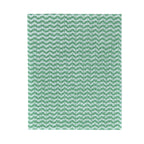 Cleaning cloth featuring a chevron pattern in green with white fade effect creating gentle wavy stripes