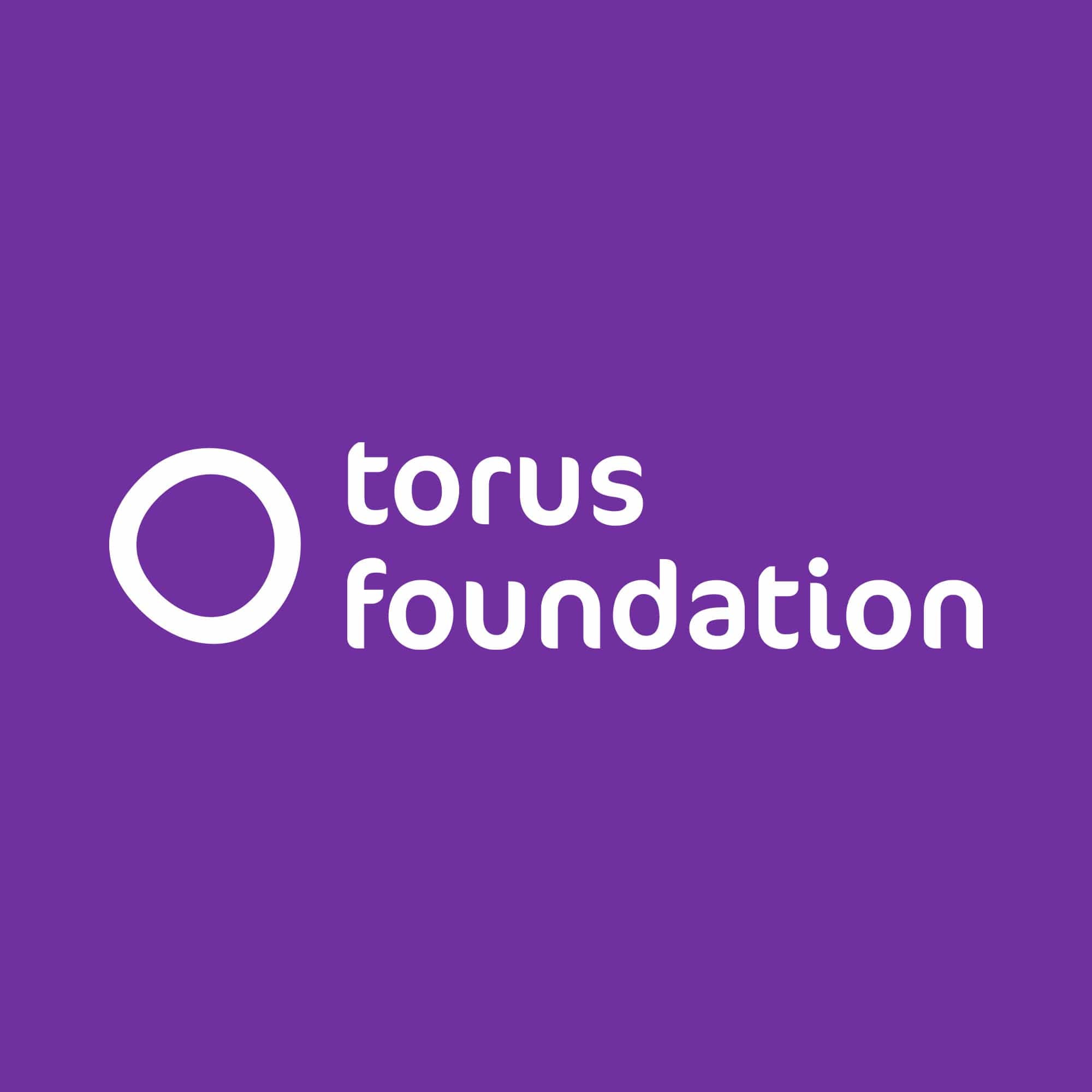 Torus foundation logo in white on a purple background