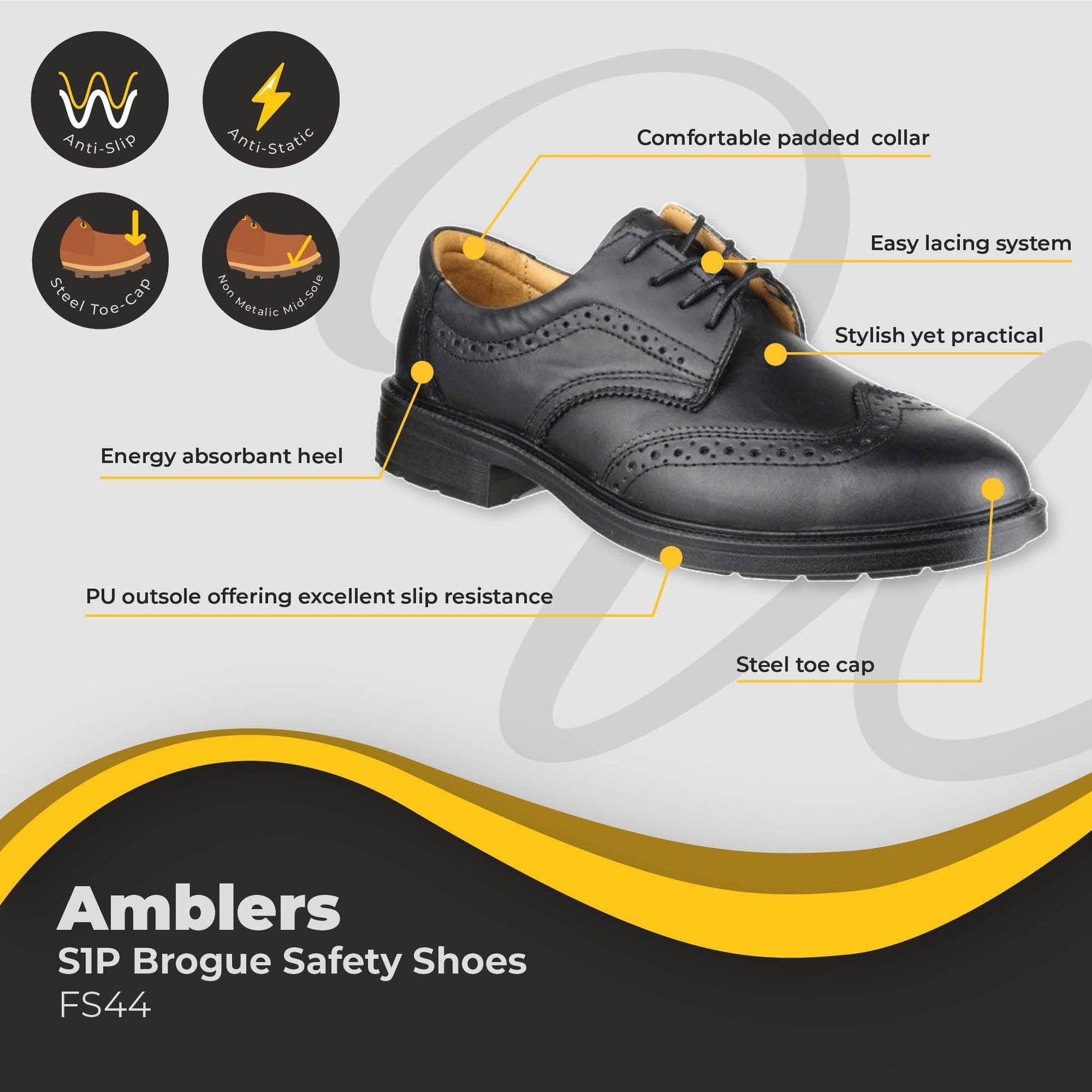 amblers brogue safety shoe s1p fs44 dd374 06