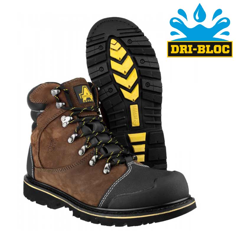 amblers brown waterproof boot s3 fs227 scuff cap
