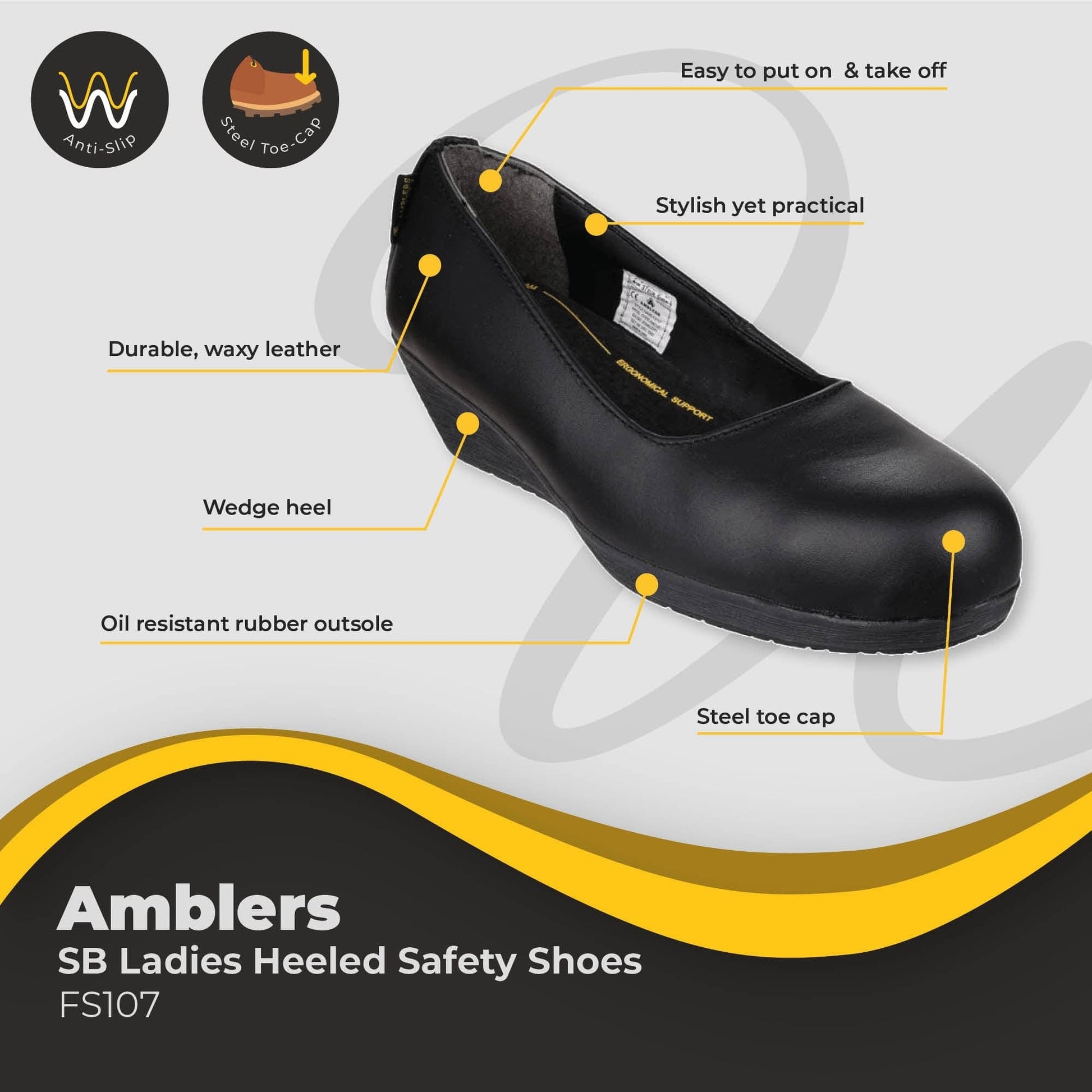 amblers ladies sb heeled safety shoe fs107 dd302 0