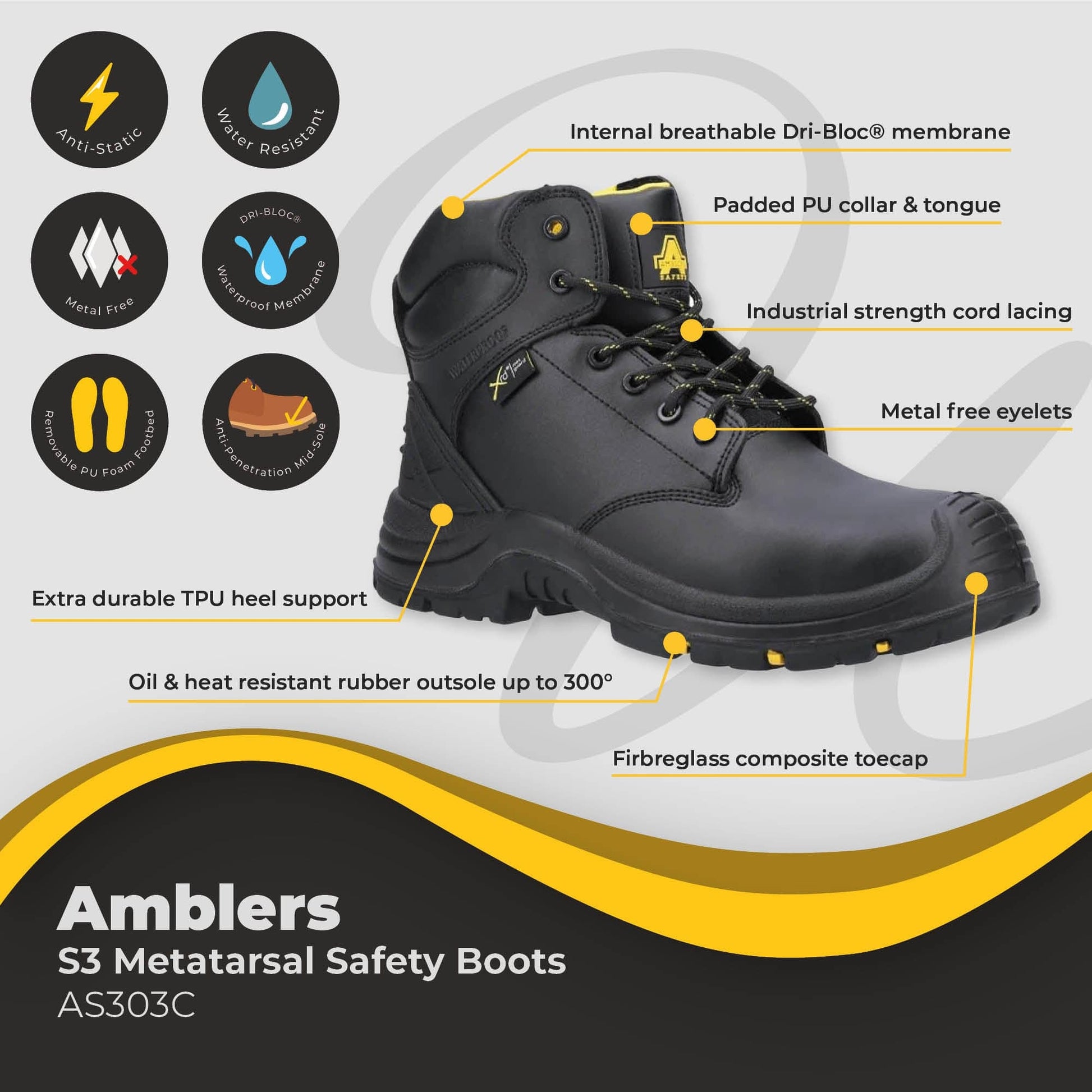 amblers metatarsal safety boots s3 as303c dd352 04