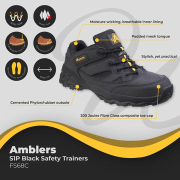 Amblers S1P Safety Trainers Black FS68C