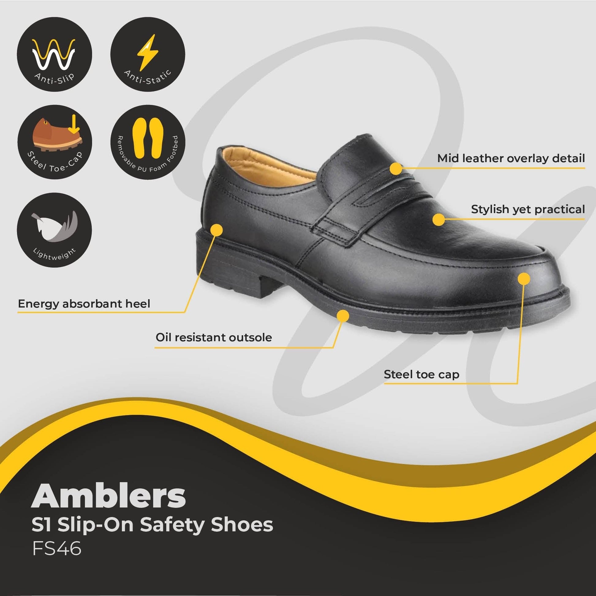 amblers slip on safety shoes s1 fs46 dd377 06