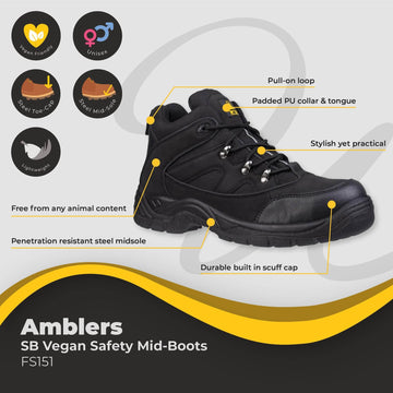 Amblers Vegan SB Safety Mid-Boot FS151