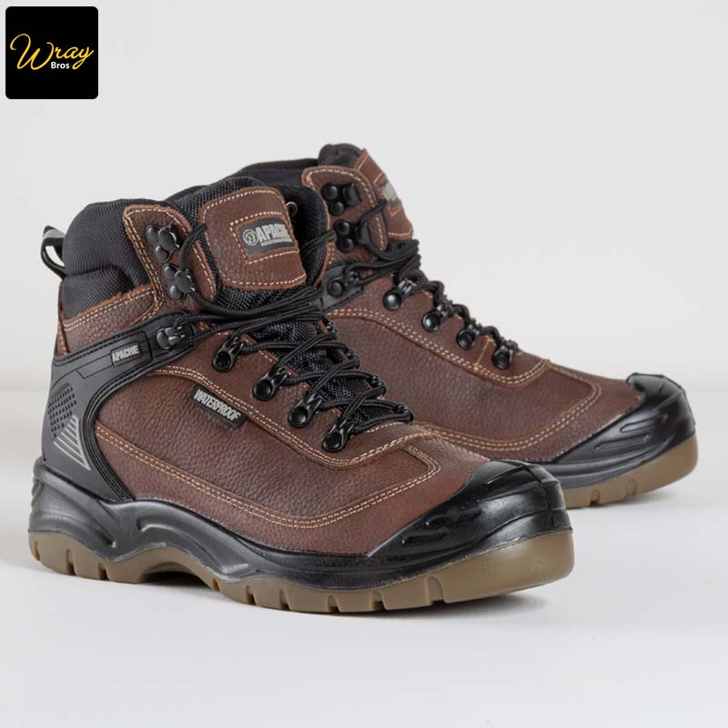 apache ranger safety boot s3 brown leather upper