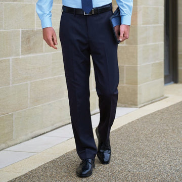 Brook Taverner Apollo Flat Front Trousers - Navy