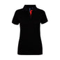 asquith fox womens contrast polo aq022 black red