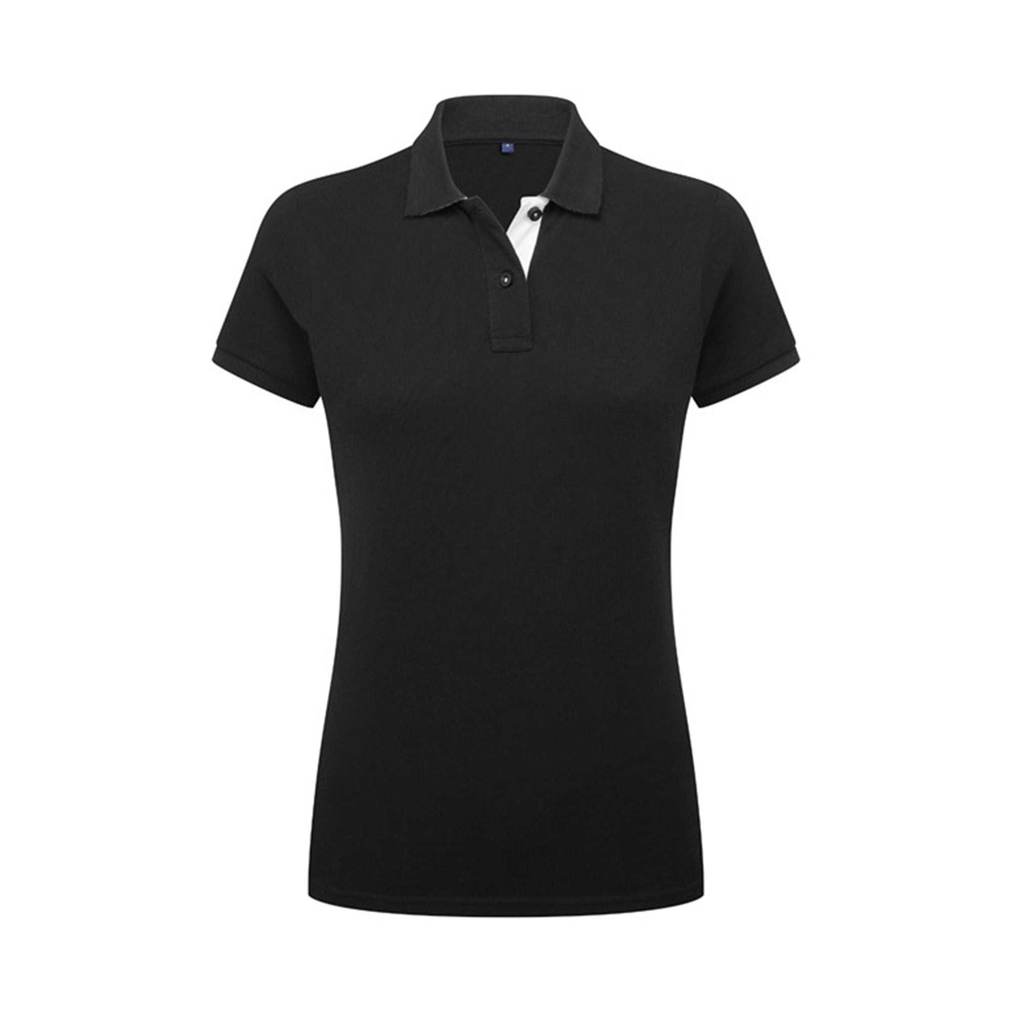 asquith fox womens contrast polo aq022 black white